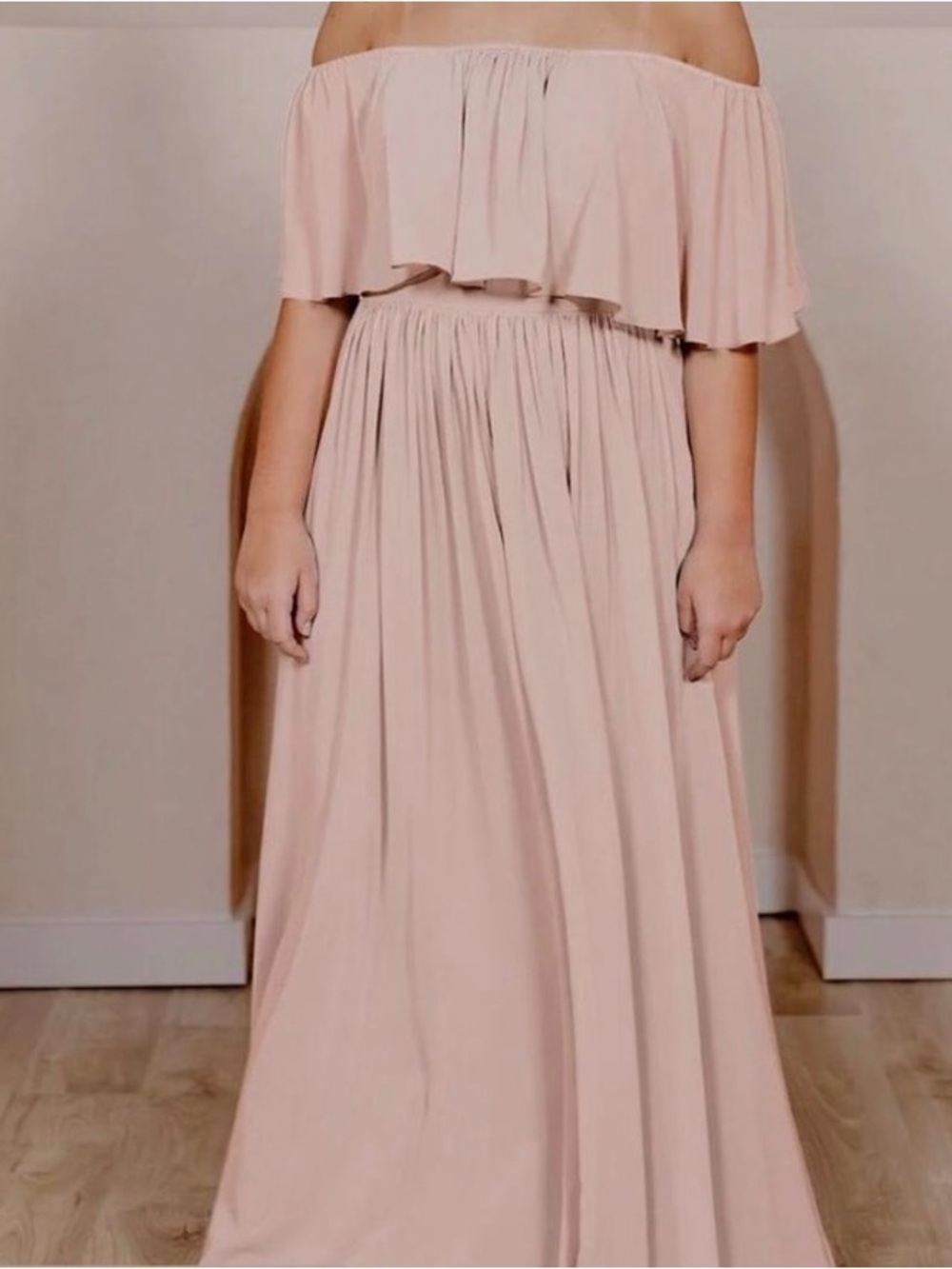 Reverly Abigail chiffon dress, rose quartz pink, size 24, NWT, bridesmaid
